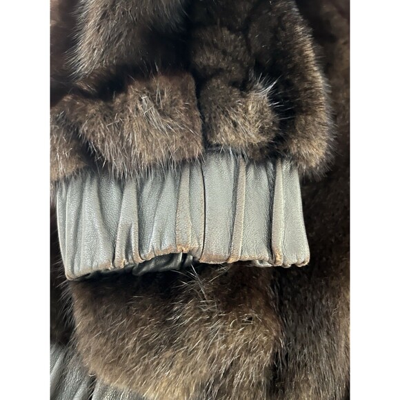 Vintage Mano Swartz Reversible Beaver Fur & Leather Bomber Jacket No Size - Picture 14 of 16